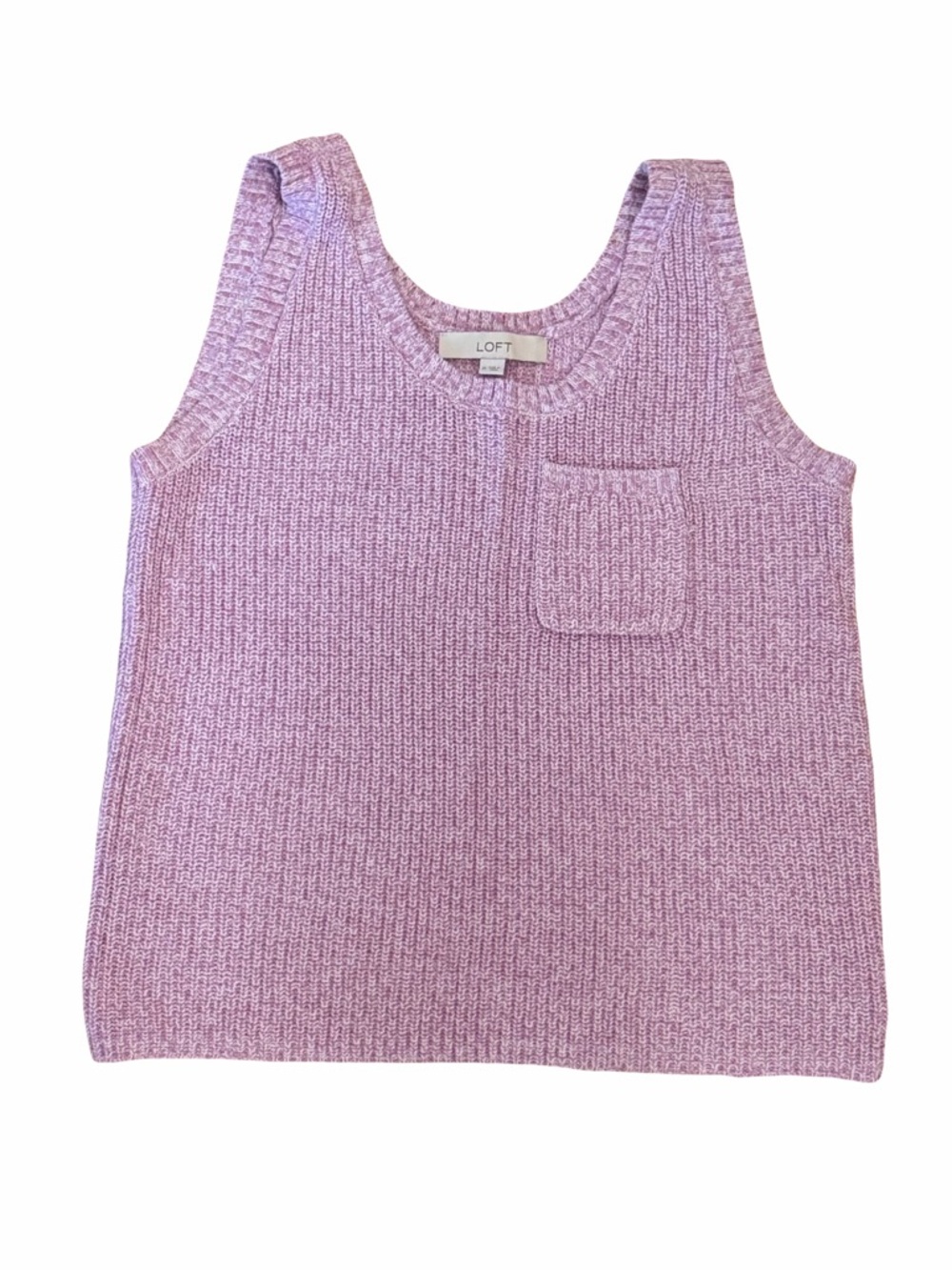 LOFT Lilac Knit Tank with Front Pocket
